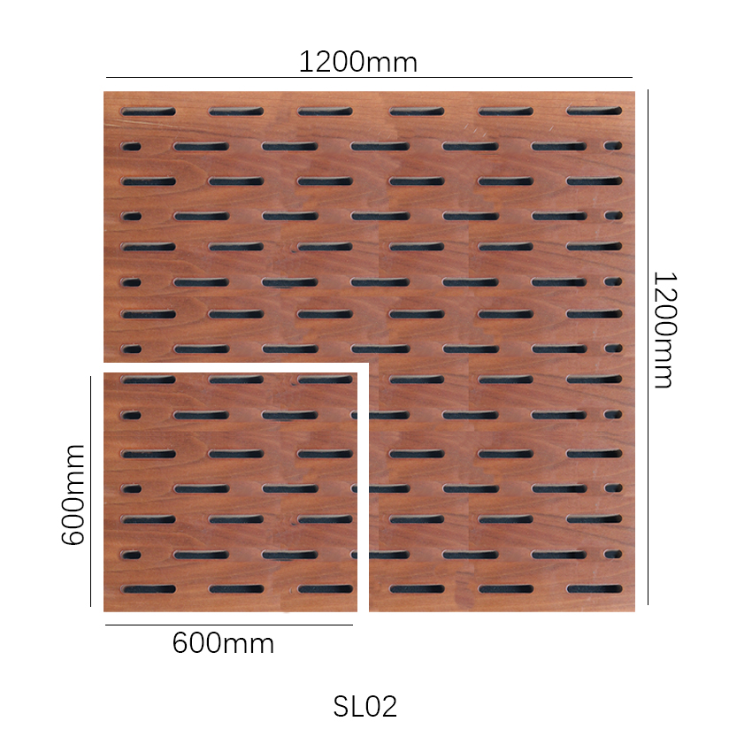 Panneau de mur de plafond boisé insonorisant acoustique