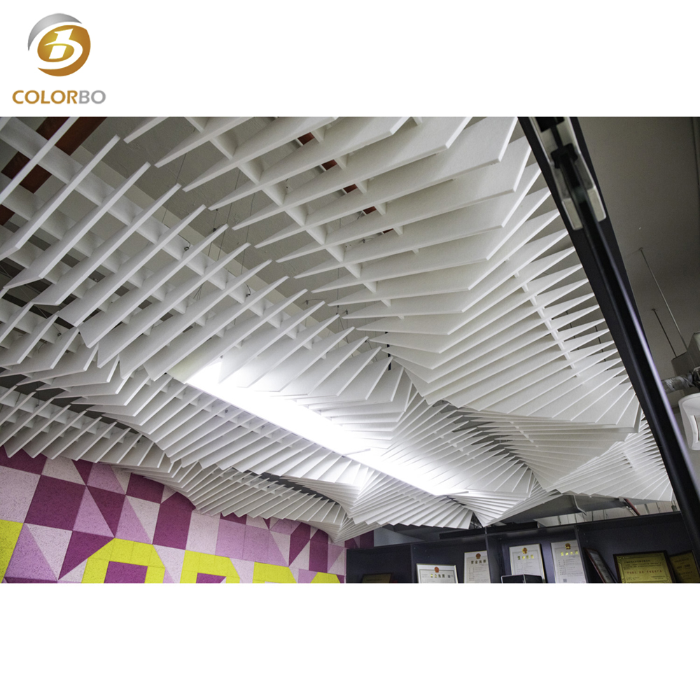 Matériau de plafond de construction d'isolation acoustique Panneau PET ECO 