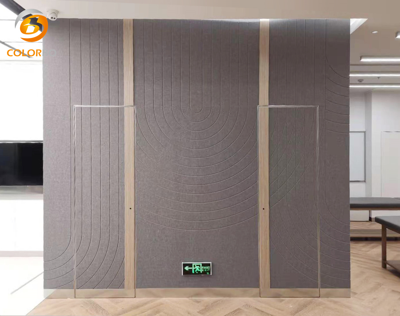 Panneau acoustique suspendu PET-DK-10 Baffles Panneaux décoratifs en fibre de polyester de studio